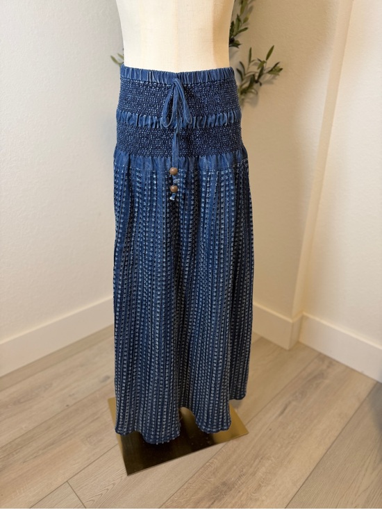 Tantrums Dresses & Skirts - Tantrums Navy Blue Smocked Maxi Skirt with Tassel